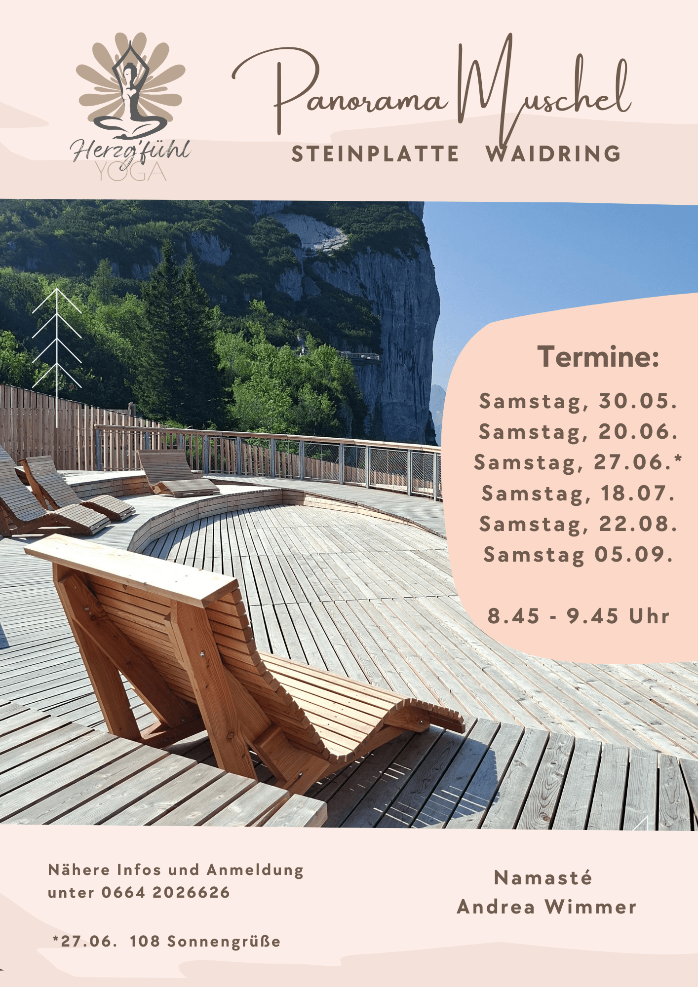 Yoga auf der Panorama Muschel - Steinplatte Waidring